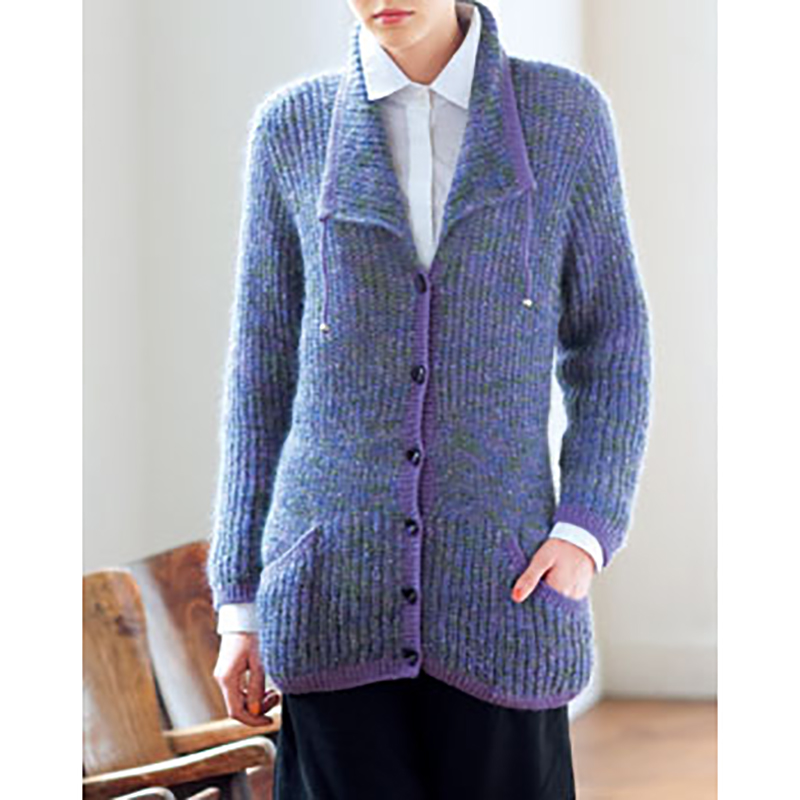 〈レシピ〉イギリスゴム編みのロング・ジャケット