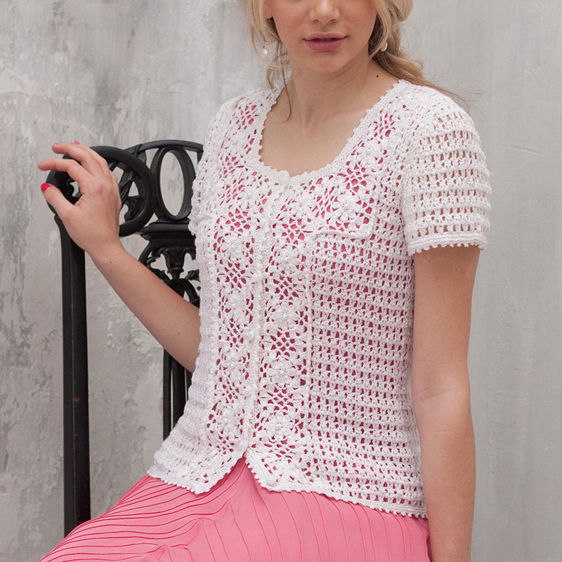 〈レシピ〉四角モチーフのプルオーバー