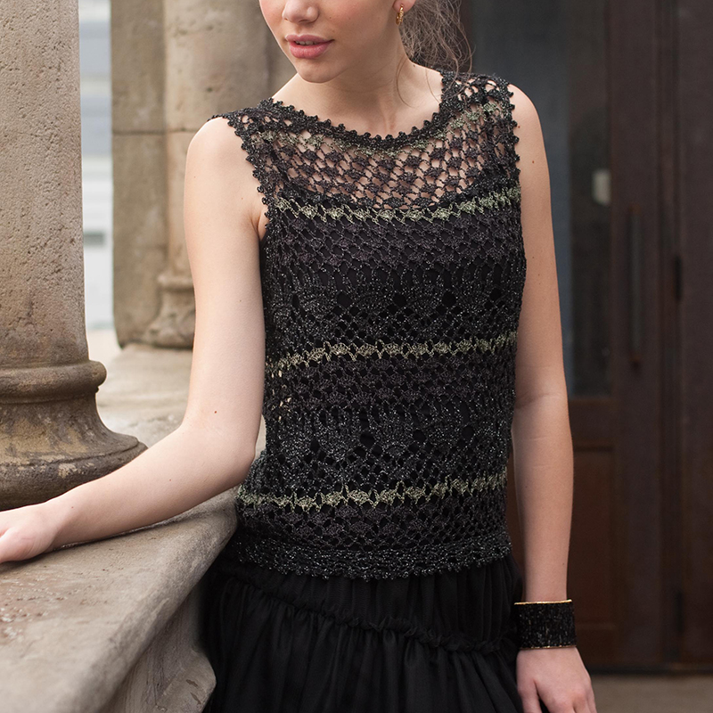 〈レシピ〉透かし編みのスリーブレス・プル