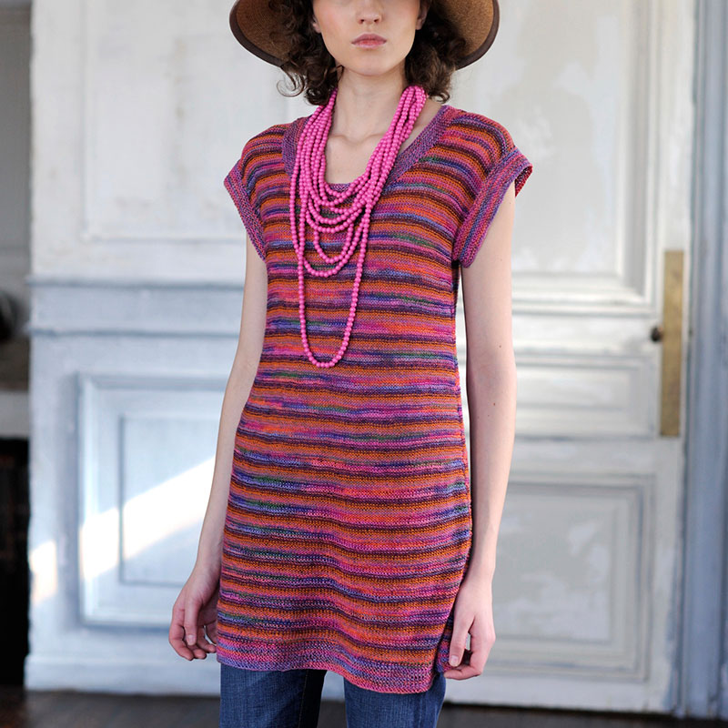 〈レシピ〉縞模様のフレンチスリーブワンピース