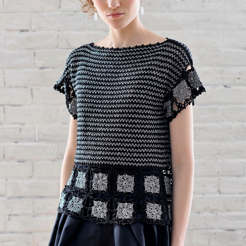 〈レシピ〉縞模様と四角モチーフのプル