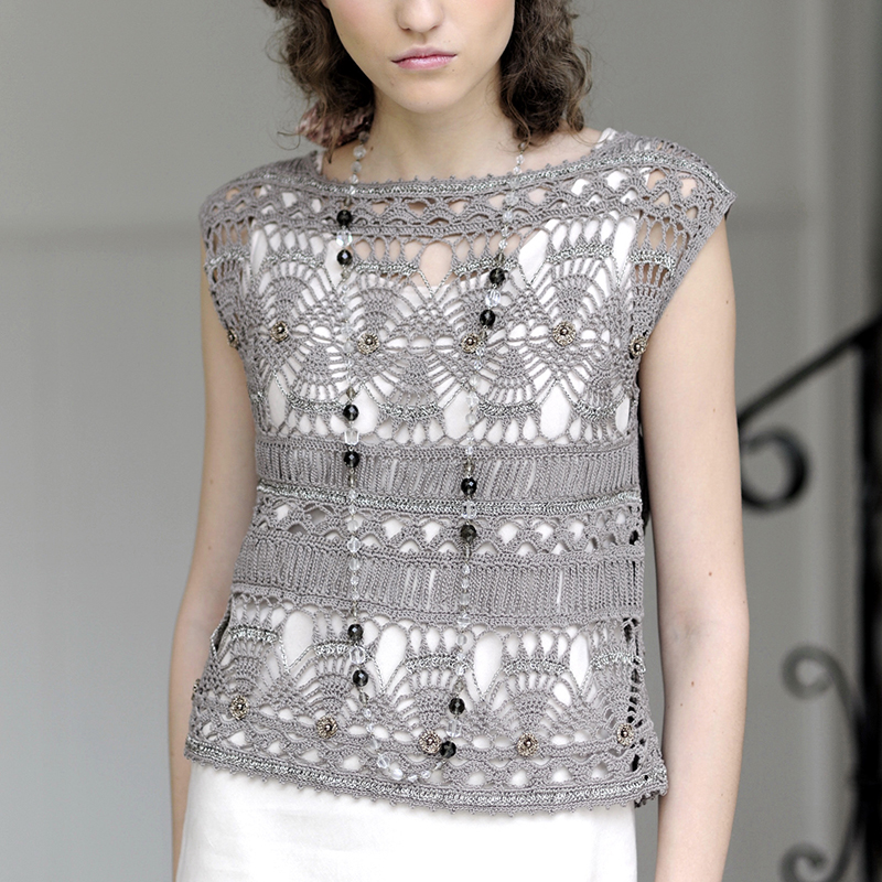 〈レシピ〉模様編みのスリーブレス・プル