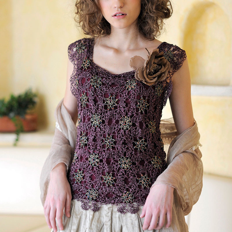 〈レシピ〉モチーフつなぎスリーブレス・プル