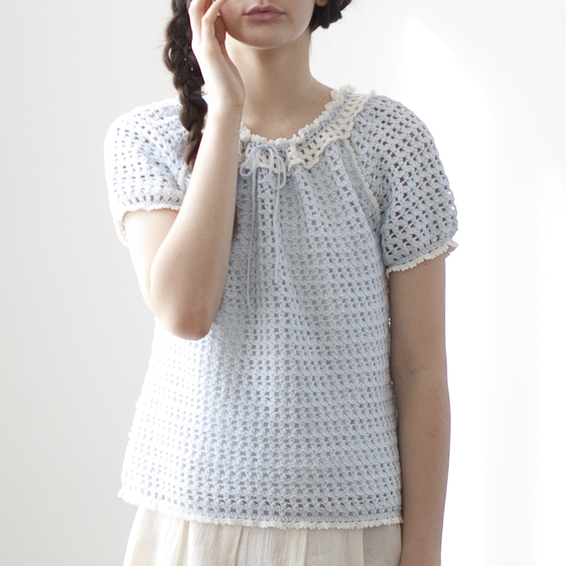 〈レシピ〉水色の半袖プルオーバー