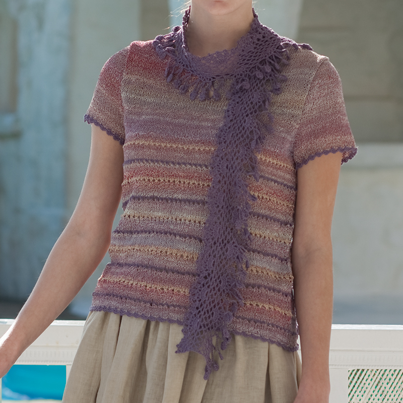 〈レシピ〉ネット模様の編みフリンジストール