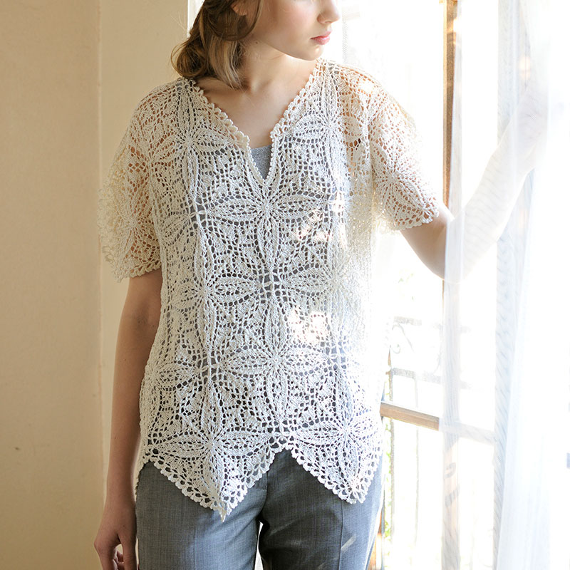 〈レシピ〉四角形モチーフのプルオーバー