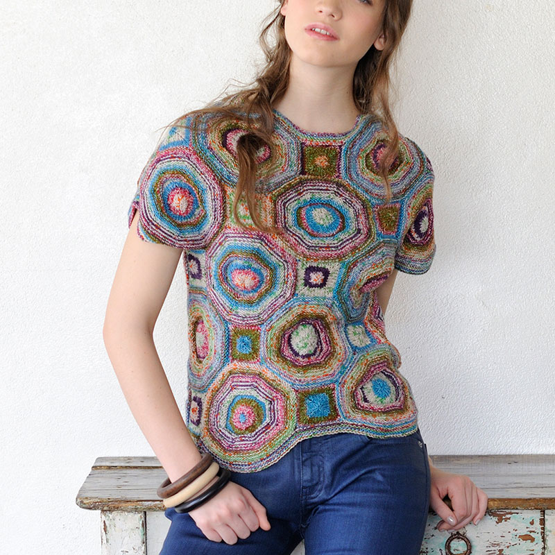 〈レシピ〉段染め糸モチーフのプルオーバー