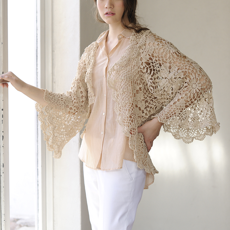 〈レシピ〉四角形モチーフの羽織り