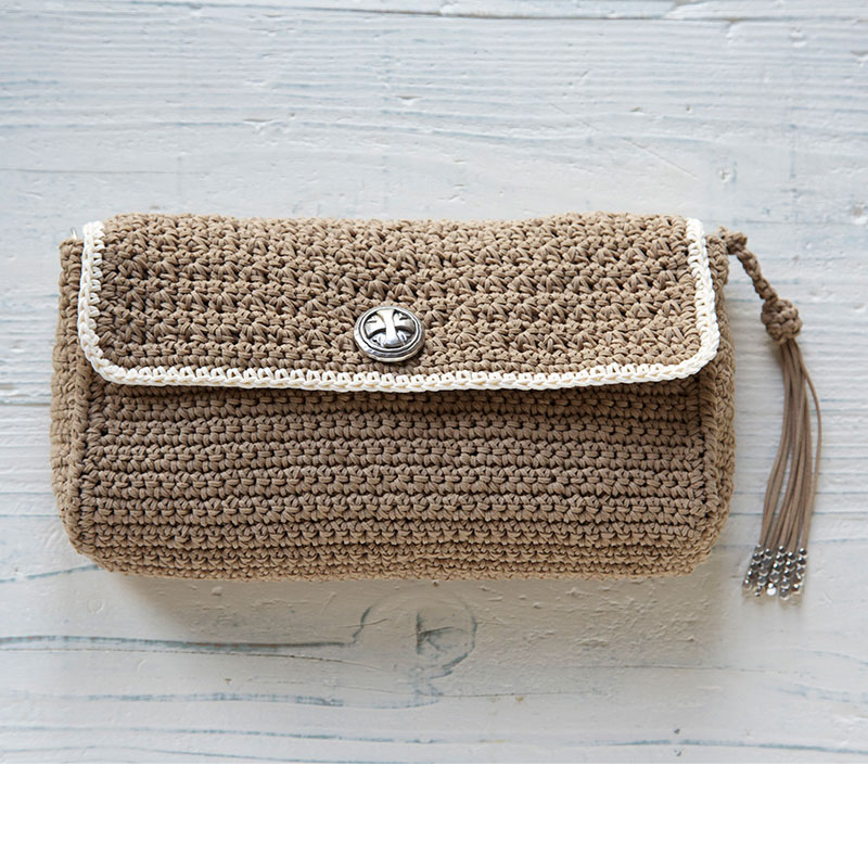 〈レシピ〉スエードヤーンのクラッチバッグ