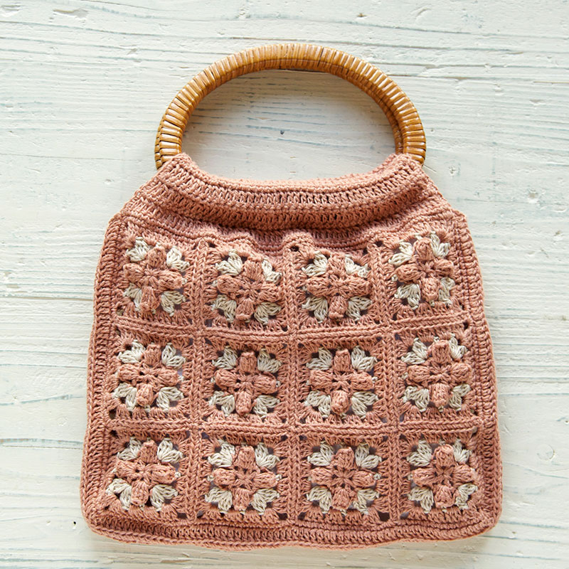 〈レシピ〉四角モチーフのハンドバッグ