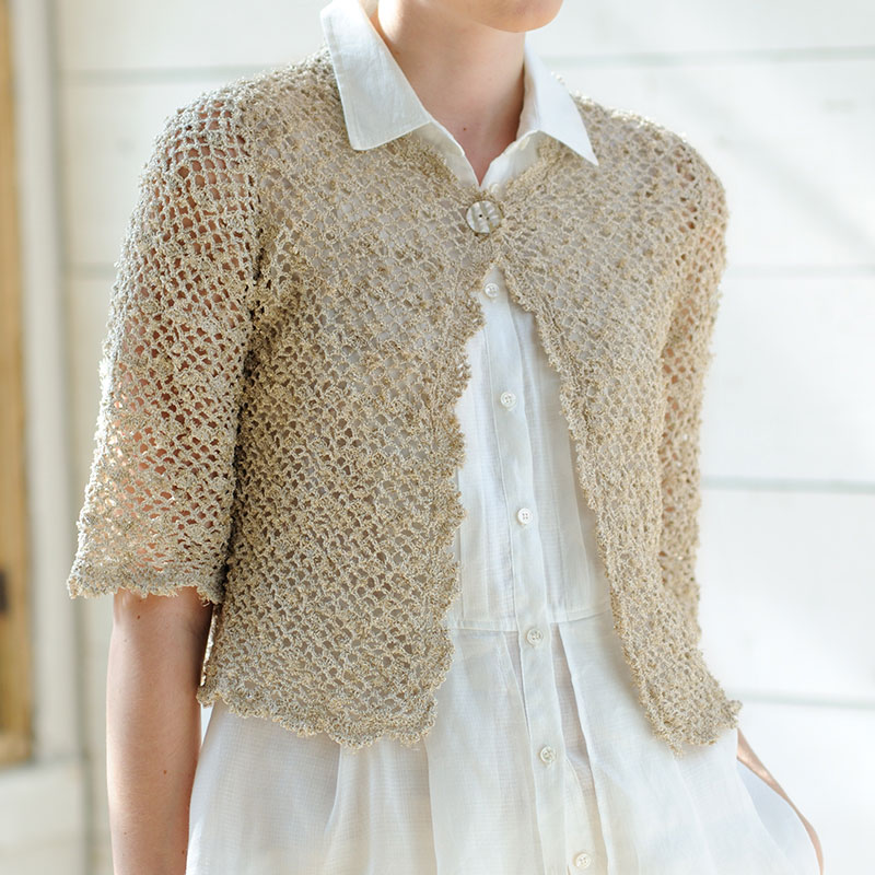 〈レシピ〉スカラップ飾りのカーディガン