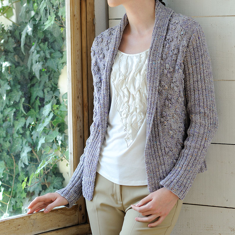 〈レシピ〉タキシードカラーのカーディガンジャケット