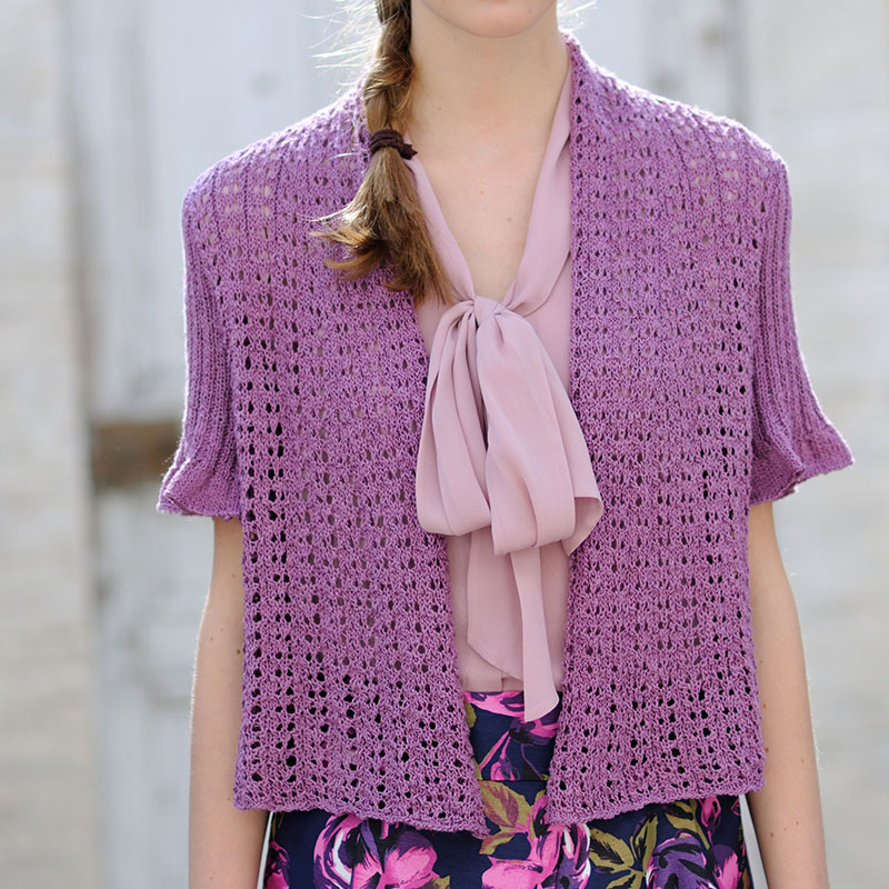 〈レシピ〉パープルの半袖カーディガン