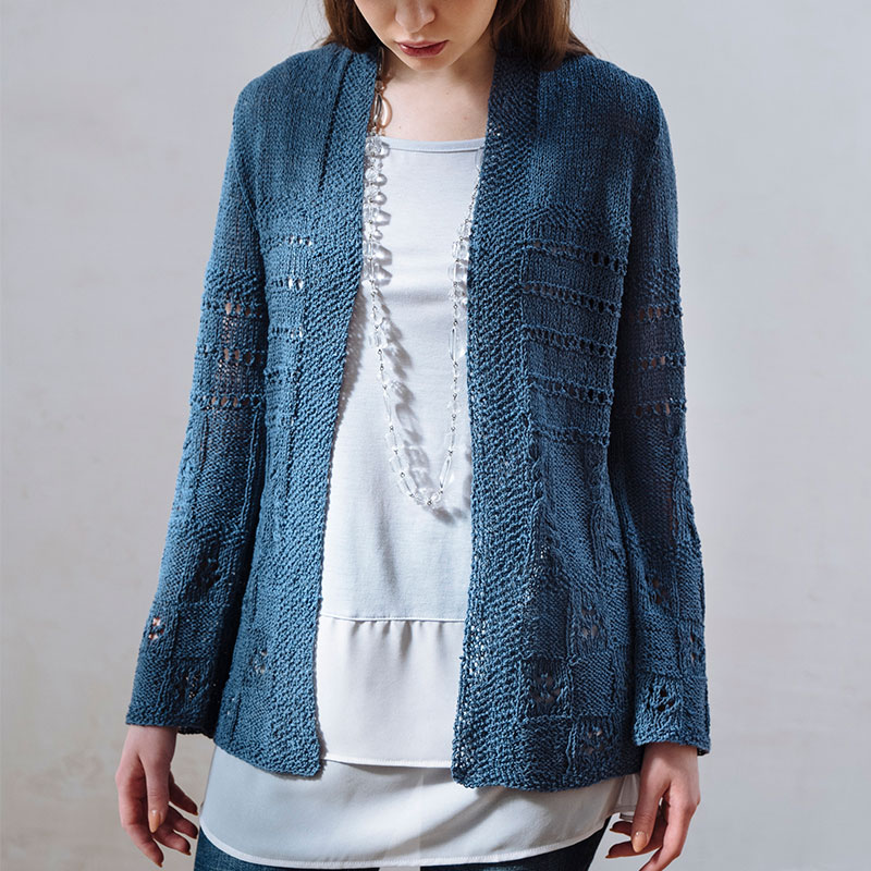 〈レシピ〉模様編みのロングカーディガン