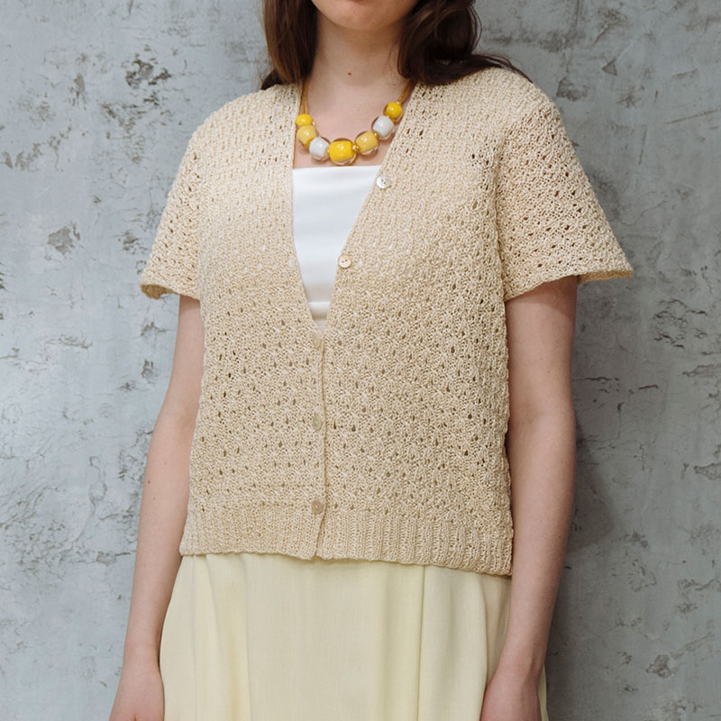 〈レシピ〉しずく模様のドロップショルダーカーディガン