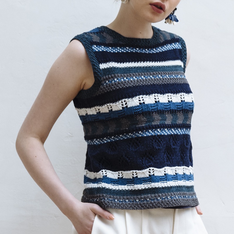 〈レシピ〉アフリカンプリント風ノースリーブセーター