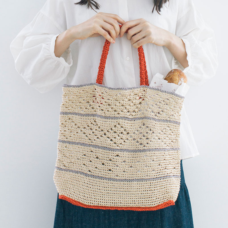 〈レシピ〉ラインボーダーのトートバッグ