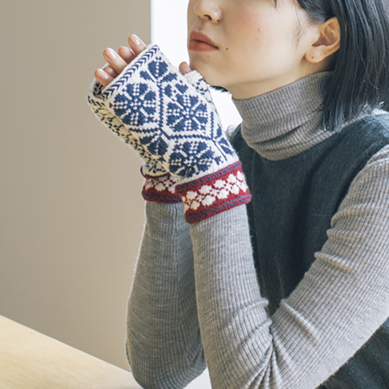 〈レシピ〉編み込みハンドウォーマー