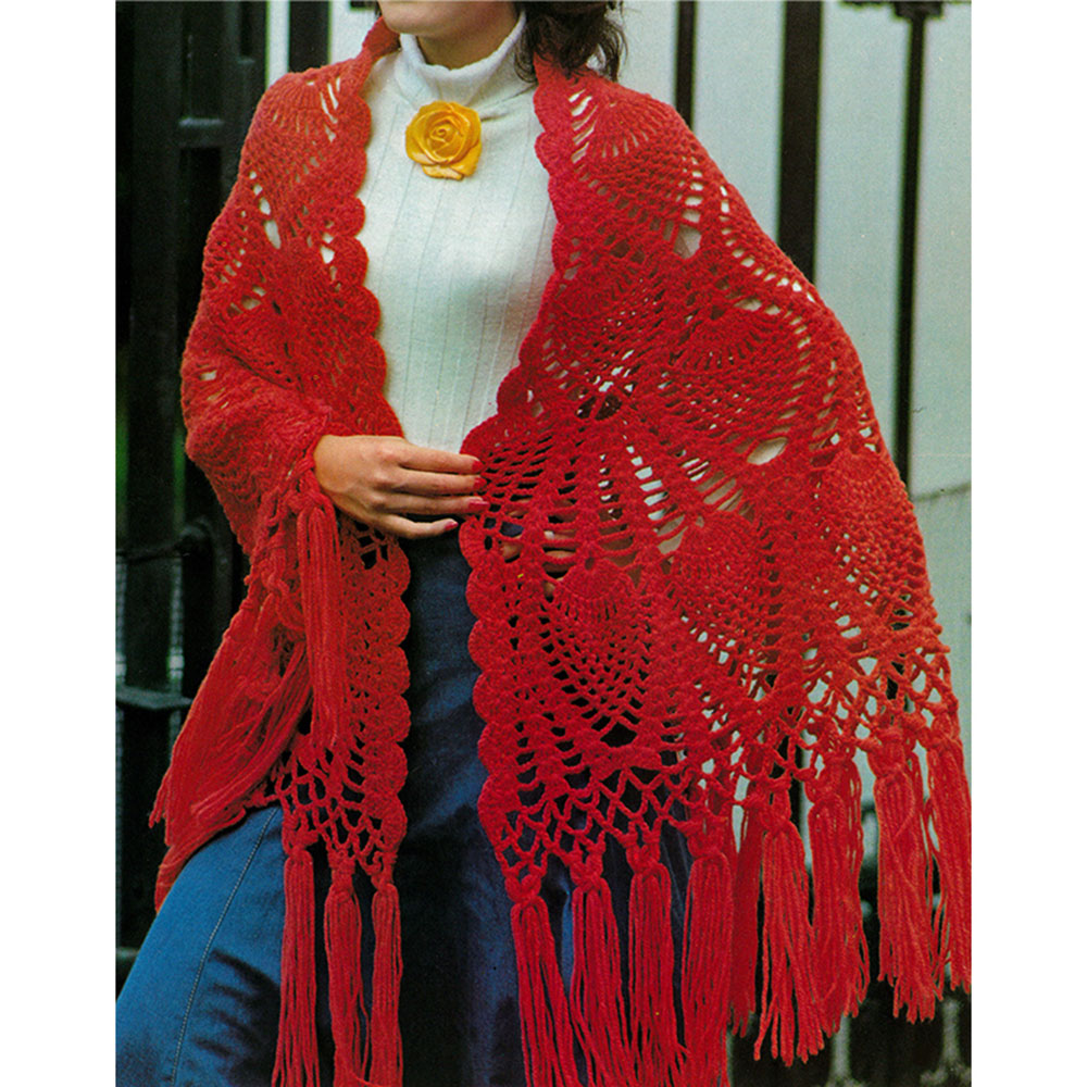 〈レシピ〉大きなパイナップル模様のストール