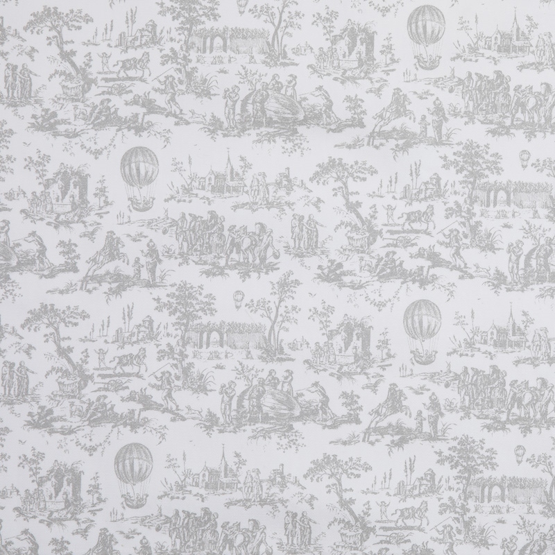 トワルドジュイ気球柄 パールライトグレー （1ｍ）