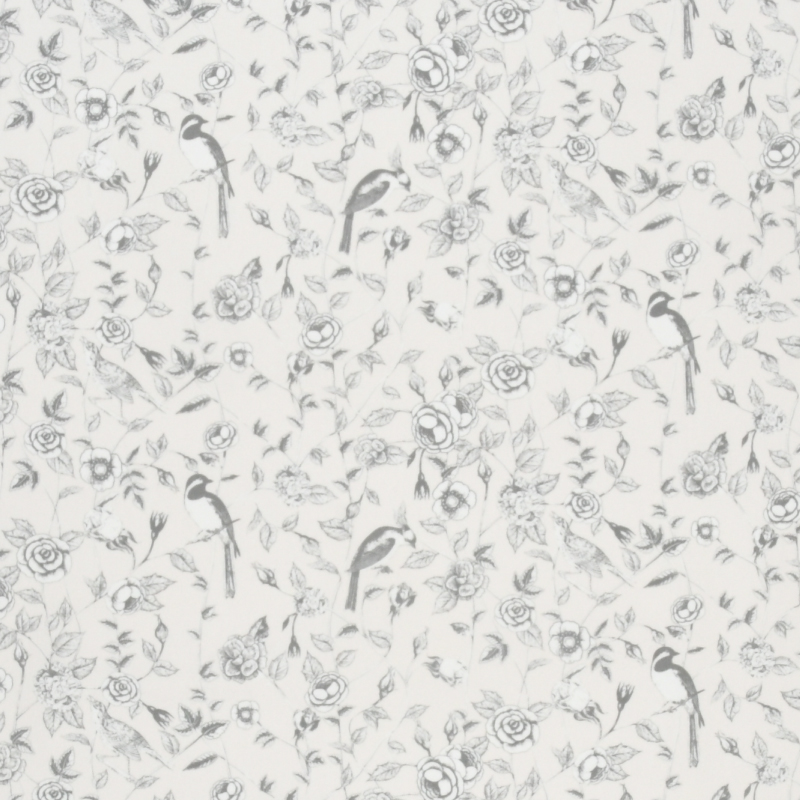 トワルドジュイ鳥柄　アイボリー（1m単位）