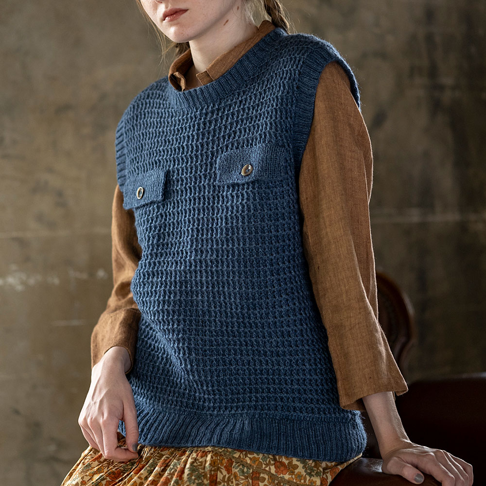 〈糸セット〉胸ポケットつきベスト