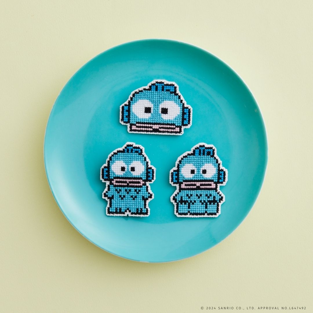 サンリオキャラクターズ クロスステッチのドット絵ブローチキット ハンギョドン