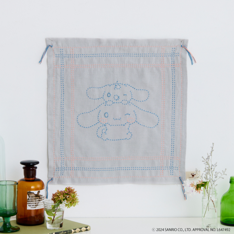 サンリオキャラクターズの刺し子小もの ふきん シナモン