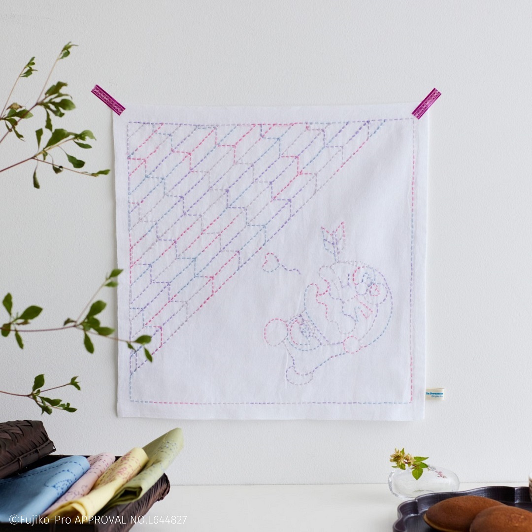 I’m Doraemon 和の伝統柄刺し子小もの 矢羽根（ふきん）