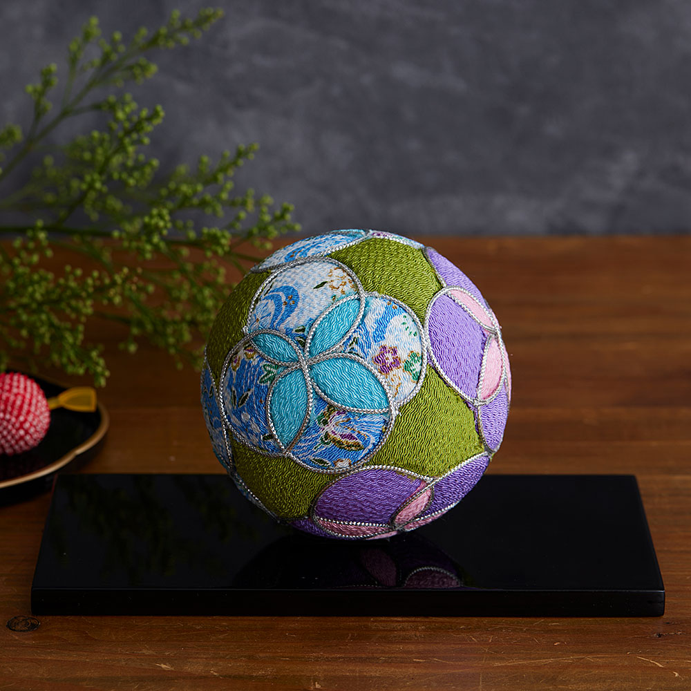 京ちりめん木目込てまり（黄緑）