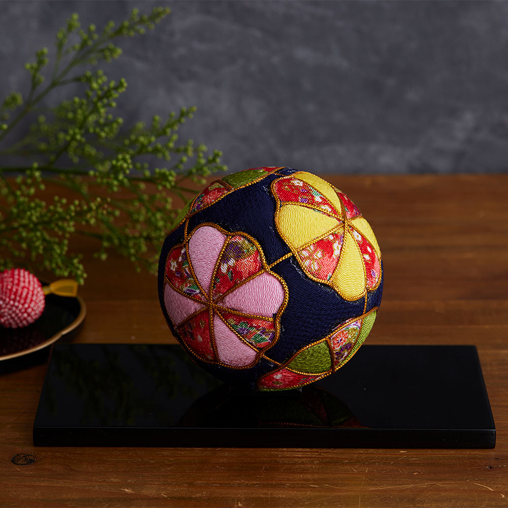 京ちりめん木目込てまり（紺）