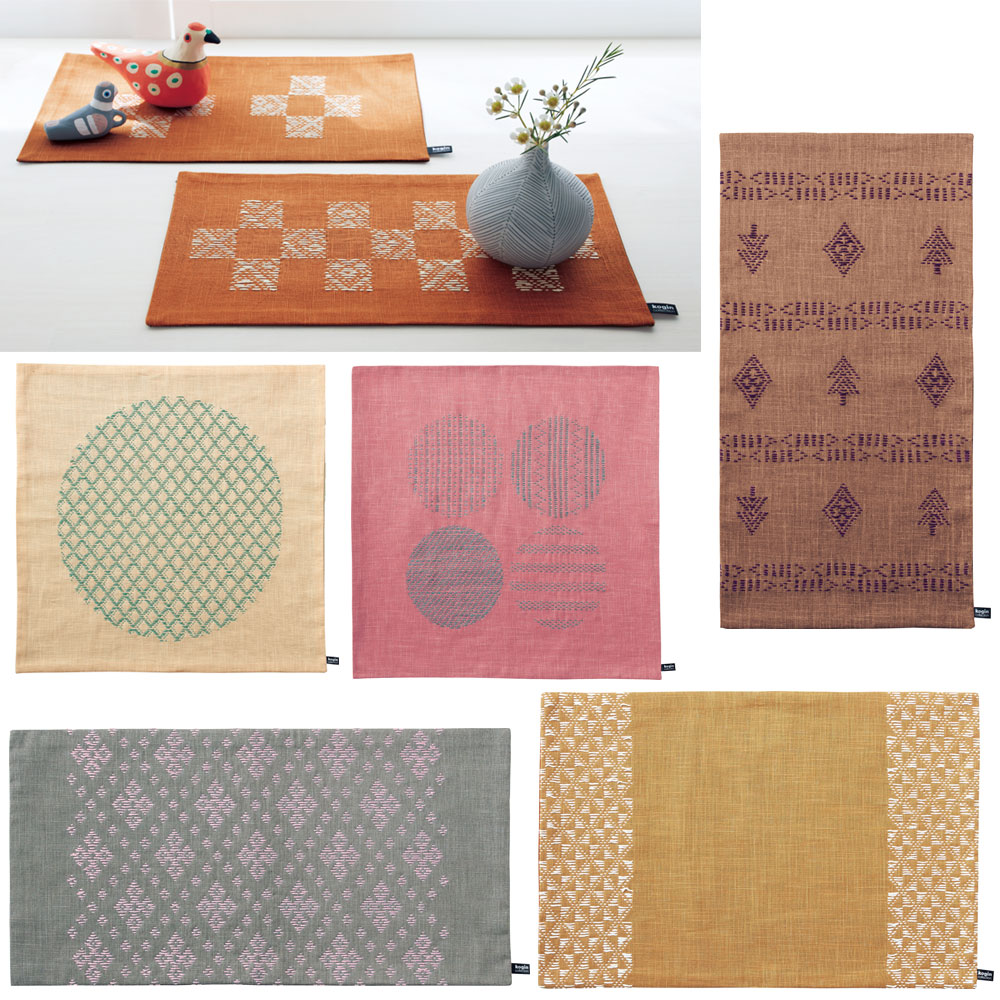 【毎月お届け】山端家昌・こぎん模様の刺し子クロス 手づくりキット（Aコース）