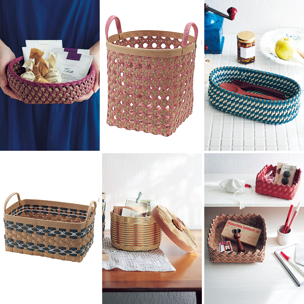 【毎月お届け】色んな編み方のクラフトテープかご 手づくりキット（Aコース）