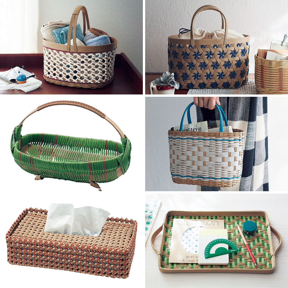 【毎月お届け】色んな編み方のクラフトテープかご 手づくりキット（Bコース）