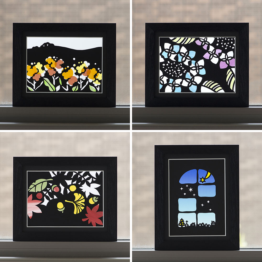 カラーフィルムで彩る切り絵シルエットアート 手づくりキット（Bコース）