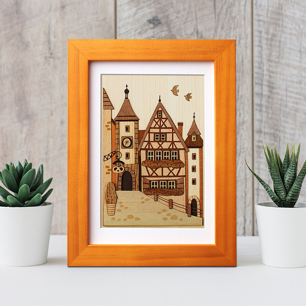 【毎月お届け】木製手づくりアート木はり絵 手づくりキット（世界の街並みシリーズ）
